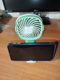 Міні портативний вентилятор USB перезаряджаємий із тримачем для телефона 3 швидкості персональний маленький настільний ручний рожевий фото від покупців 7