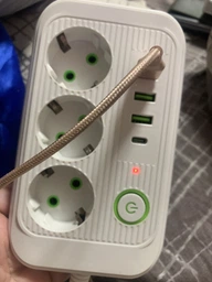 Подовжувач на 3 розетки, мережевий фільтр Power Socket з USB-C, 1.8 метра, Білий