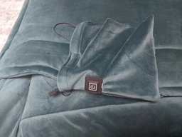 Ковдра з підігрівом від PowerBank USB 140х190 зимова тепла електроковдра. Велюр плюш Смарагдовий