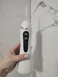 Ирригатор для полости рта 200 мл беспроводной аккумуляторный Oral Irrigator, портативный с 3 режимами работы и 4 сменными насадками для ухода за зубами, деснами и брекетами Белый, RGL-137-White фото от покупателей 12