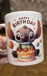 Кружка Ліло і Стіч Lilo & Stitch Дісней Disney з принтом керамічна чашка з написом всередині «Happy Birthday» 330 мл Uk_HB_30