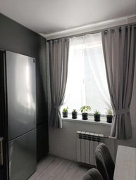 Подвійні вкорочені штори-занавіски для кухні Adagio Windows Decor Ніжні бузкові штори у розмірах 1,4х1,7м (4шт) під карниз 1,5-2м
