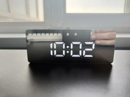 Часы настольные электронные зеркальные Losso Premium с LED подсветкой (белые), будильник фото от покупателей 2