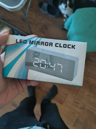 Часы настольные электронные зеркальные Losso Premium с LED подсветкой (белые), будильник