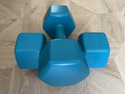 Гантели для фитнеса пластиковые цельные (неразборные) + коврик OSPORT Lite 2шт по 2 кг (OF-0215) Бирюзовый фото от покупателей 6