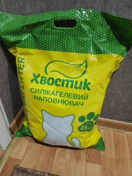 Гігієнічний силікагелевий наповнювач ХВОСТИК для туалету котів, дрібний, 10 л