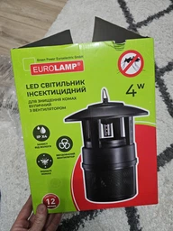 Светильник инсектицидный LED Eurolamp для уничтожения уличных насекомых с вентилятором 4 W 12 V IPX4 (MK-4W(LED)F)