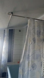 Карниз для ванной узкий 70 - 120 см хром телескопический на пружине раздвижной компактный в душевую