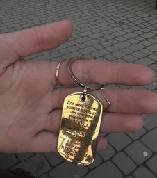 Брелок или жетон с гравировкой, подарок для дочки - Для моєї доньки! (укр)