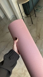 Килимок для йоги, фітнесу, двостононній, не ковзкий Feel Fit 183х61 см, 6 мм фіолетово-рожевий