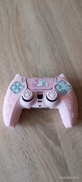 Качественный защитный силиконовый чехол Cat Ear Pink для геймпада Sony DualSense PS5 + накладки на стики [466129389]
