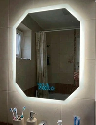 Зеркало с подсветкой LED для ванной комнаты настенное смарт зеркало с подогревом и дисплеем 90х70 см BRS