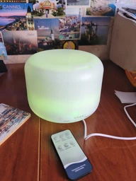 Увлажнитель воздуха ночник аромадиффузор ультразвуковой для дома с led подсветкой на 7 цветов и пультом 500 мл фото от покупателей 15