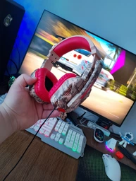 Дротові ігрові навушники iPega Gaming PG-R005, 3.5mm, Noice Reduction, 1.2m, Comouflage-Red