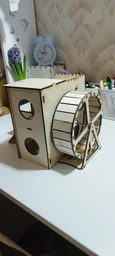 Домик DecorWood для хомяка с колесом 21х21х21см