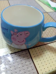 Порцелянова чашка для чаю Peppa Pig мила чашка Свинка Пеппа 400 мл кружка в подарунковій упаковці Блакитний