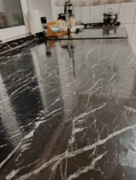 Набір самоклейна ПВХ плівка 2 шт по 0,6х3м, HOME DESIGN, інтер'єрна, водостійка, для меблів і кухні, колір чорний мармур (чорна) фото від покупців 4