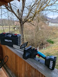 Аккумуляторная цепная пила ( пила ) садовая V-Tekk Electric Saw с шиной 12» для дерева и веток, электропила + 2 аккумулятора 21В, кейс фото от покупателей 9
