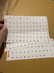 Наклейка на клавиатуру Best Key матовая лакированая прозрачная КРАСНАЯ, 48 клавиш.