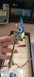 Перова ручка для каліграфії Blue Peacock подарунковий набір 5 різних чорнил підставка з печаткою Синій (М1730226) фото від покупців 3