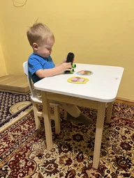 Столик дитячий зі стільчиком 46х60х45 см для малювання та ігор Білий фото від покупців 7