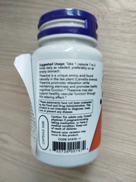 L-Теанін L-Theanine Double Strength Now Foods 200 мг 120 капсул