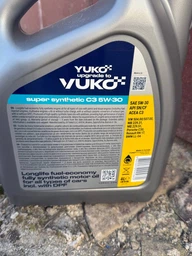 Масло YUKO SUPER SYNTHETIC C3 5W-30 SAE API SN/CF 4л канистра фото от покупателей 2