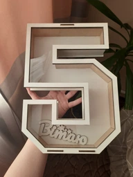 Подарунковий бокс "цифра 5" Прозора кришка фото від покупців 2