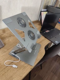 Охлаждающая подставка для ноутбука OfficePro LS121G Aluminum alloy Gray фото от покупателей 4