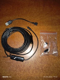 Цифровой эндоскоп для смартфона USB 5 метров, автомобильный, гибкий кабель Cable Car, камера 5.5мм, водонепроницаемый, для автообслуживания и диагностики фото от покупателей 12