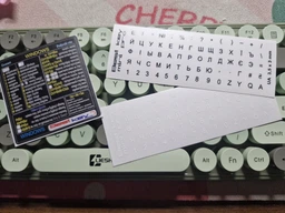 Наклейки на клавиатуру универсальные виниловые Best Key mini PRO матовая прозрачная ЧЕРНЫЕ, 70 кл. фото от покупателей 1