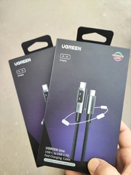 Кабель Ugreen Uno L509 USB-C - USB-C PD 3.0 100W 5A Smart LED-дисплей 1 м Сірий (35501)