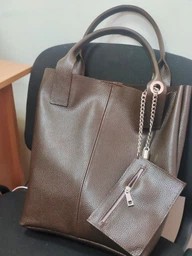 Сумка шоппер жіноча з натуральної шкіри містить формат А-4 ARTiS Bags 970 4222 темно-бежева