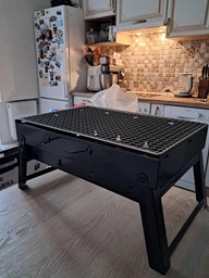 Комплект туристический раскладной стол и 4 стула Crystal 120х60х70 для кемпинга, в чемодане + Зонт + Мангал складной + Гамак 200х80 фото от покупателей 2