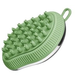 Массажная резиновая щетка мочалка для животных с отсеком для шампуня BATH BRUSH (зеленая) фото от покупателей 1