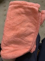 Двустороннее банное полотенце - капюшон на пуговице для головы "Plush Towel" мягкая шапочка тюрбан / чалма для сушки волос без повреждений, 48 см, фиолетовый (104058288) фото от покупателей 3