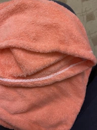 Двустороннее банное полотенце - капюшон на пуговице для головы "Plush Towel" мягкая шапочка тюрбан / чалма для сушки волос без повреждений, 48 см, фиолетовый (104058288) фото от покупателей 1