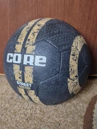 Мяч футбольный вспененная резина Core Pro Liga №5 STREET 044 Black-White-Gold