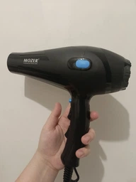 Профессиональный мощный фен Mozer Professional tools с регуляцией температуры и скорости для сушки и укладки волос, Черный фото от покупателей 1