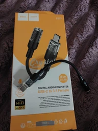 Перехідник Aux Hoco LS37 Spirit 2in1 transparent external sound card USB to 3.5mm Gray