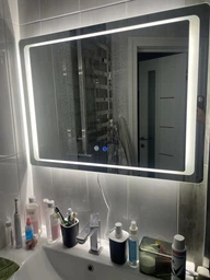 Зеркало с подсветкой для ванной комнаты настенное смарт зеркало LED светодиодное с подогревом 60х80 см BRS