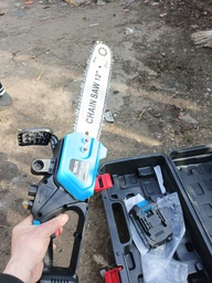 Аккумуляторная цепная пила ( пила ) садовая V-Tekk Electric Saw с шиной 12» для дерева и веток, электропила + 2 аккумулятора 21В, кейс фото от покупателей 7
