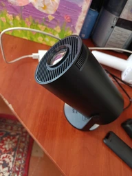 Проектор Smart 4K Projector Ultra HD до 130 дюймів міні портативний HDMI Android + iOS Bluetooth 5.0 Wi-Fi 6 мультимедійний домашній кінотеатр + чорна крапка фото від покупців 4