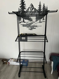 Сушарка для білизни для підлоги Garment Rack With Wheels TM-0035 на 20 кг 3 яруси на колесах фото від покупців 5