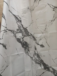 Штора для ванной комнаты шторка для душа белый мармор 180×200 см + кольца (12 шт) для шторки для ванной, белый фото от покупателей 19