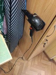 Держатель для фена и плойки настенный универсальный подставка для всех видов фенов без сверления в ванную темно-серый фото от покупателей 10