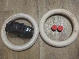 Деревянные гимнастические кольца со стропами на карабинах Monko Wooden Rings Carabiner 32мм фото от покупателей 1