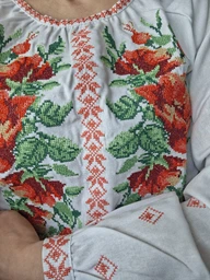 Вишиванка Vyshyvanka сорочка,маш.виш., Шиповник 58 Біла 4561