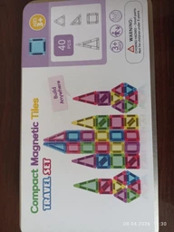Різнокольорові Магнітні Міні-Блоки Magnetic Blocks Tiles 40 деталей 3D Магнітний Конструктор Дитячий для Хлопчиків та Дівчаток Розвиваючий Ігровий Набір для Подорожей у Металевому Боксі фото от покупателей 5