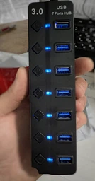 Хаб USB 3.0 длинный кабель USB 1.2 м на 4 порта концентратор Черный USB-хаб HUB с выключателями Черный